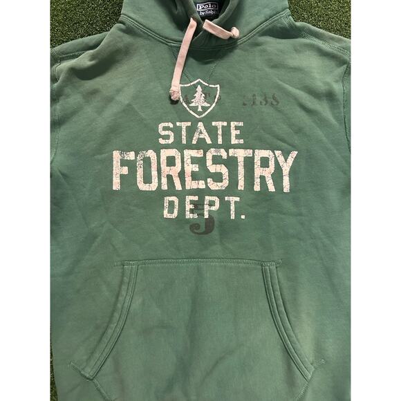 Vintage Ralph Lauren Hoodie Size Xs Green Pullover Sweatershirt Y2K READ - Picture 2 of 4